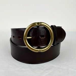 Ann Taylor Chocolate Belt with Brass Buckle
